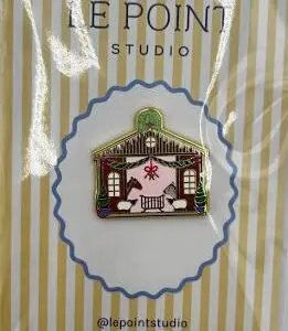 Christmas Village Stable Needleminder Size: 1.5” x 1.25”