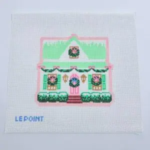 Christmas Village Green House - 5.5” x 4.5” - 13 mesh