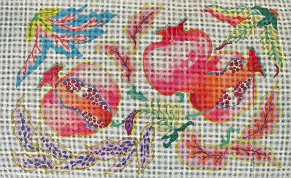 Whimsical Pomegranates on 18 - 18" x 11" - 18 Mesh