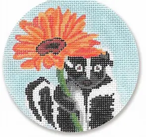 Skunk Ornament- 4" Round-18 Mesh