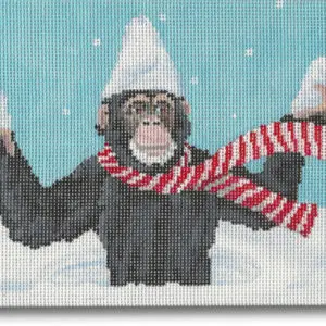 Snowy Chimp-7" x 5" -18 Mesh