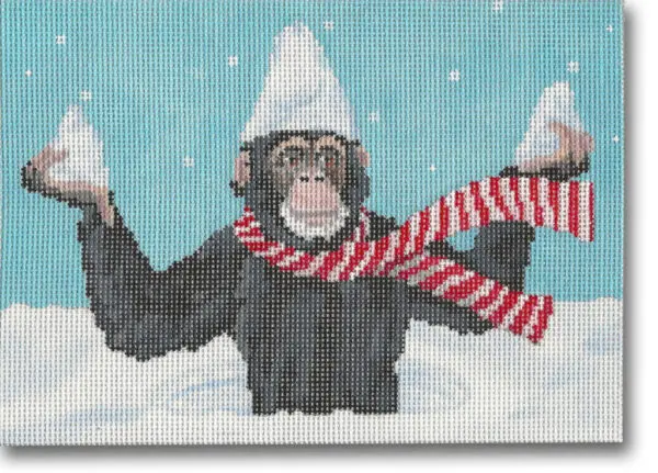 Snowy Chimp-7" x 5" -18 Mesh