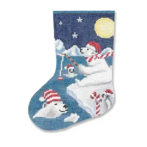 Polar Bear Mini Stocking-5 5/8" x 4" - 18 mesh