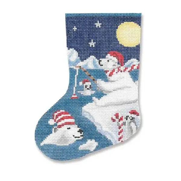 Polar Bear Mini Stocking-5 5/8" x 4" - 18 mesh