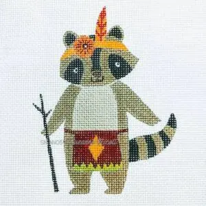 Tribal Raccoon 3.5" x 4.75" - 18 Mesh