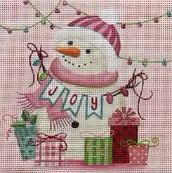 Merry Pinkmas Santa-5" x 5" - 18 Mesh