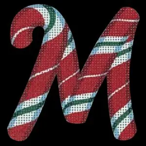 Candy Cane Letter M-3 x 3-18 m