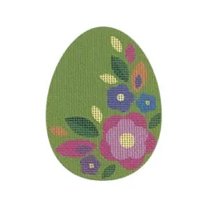 Green Floral Flat Egg-2.75 x 3.75-18 m