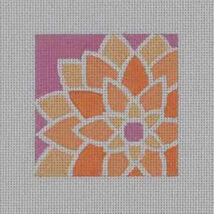 Orange Graphic Flower, Sq.-3 x 3-18 m