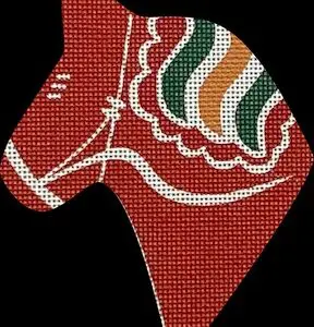Dala Horse Head, Orange red-4 x 4-18 m