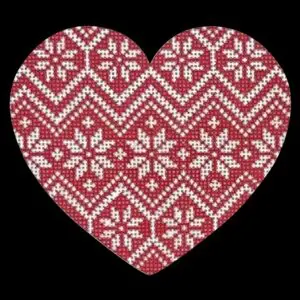 Nordic Snowflake Zigzag Pattern Heart-4.5 x 4-18 m