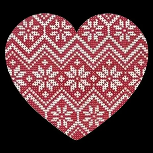 Nordic Snowflake Zigzag Pattern Heart-4.5 x 4-18 m