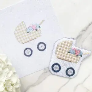 Tan Baby Carriage-4" x 4 1/2"- 18 Mesh