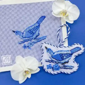 Chinoiserie Bird- 4" x 3 1/2"-18 Mesh