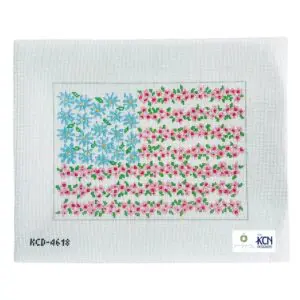 Memorial Day Flag Floral-10 3/4" x 7 3/4"-13 Mesh