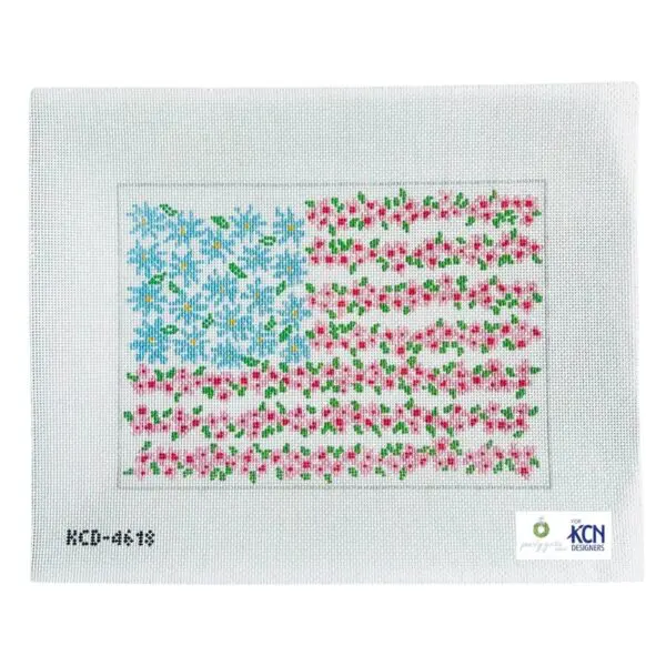 Memorial Day Flag Floral-10 3/4" x 7 3/4"-13 Mesh