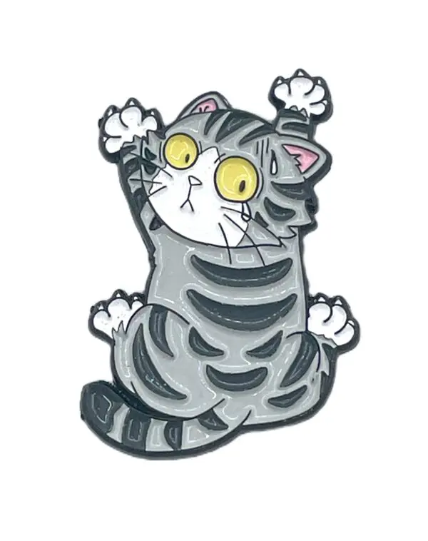 Grey Cat- 1" x 1 3/8"