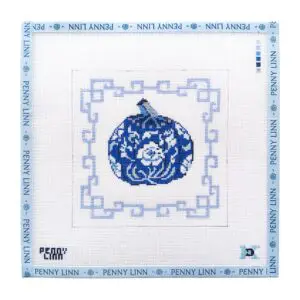 Chinoiserie Pumpkin - Blue Floral -6" X 6"- 18 Mesh