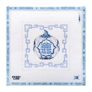 Chinoiserie Pumpkin - Double Happiness -6" X 6"- 18 Mesh