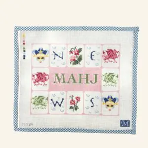 Mahj Tile Pouch-Pink - 11.2" x 9.1” - 13 Mesh