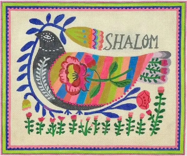Shalom Dove with Flowers - 13 Mesh
