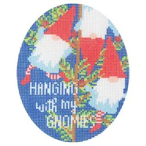 Hanging with my Gnomies- 4" x 5" Oval- 18 Mesh