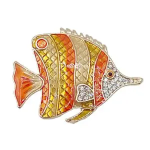 Vintage Orange Fish-1 3/4 " x 1 3/8"
