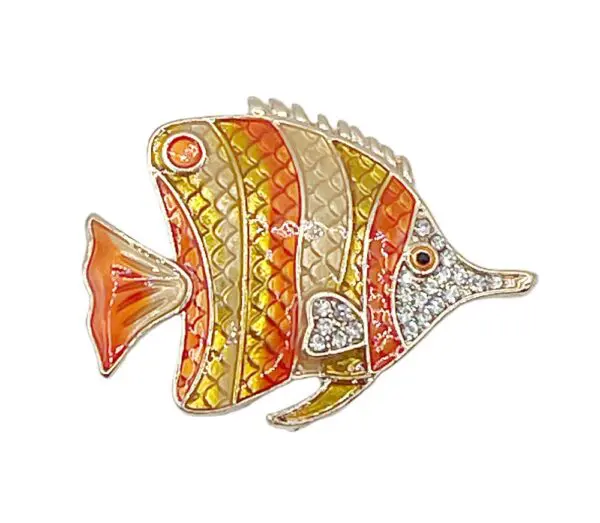 Vintage Orange Fish-1 3/4 " x 1 3/8"