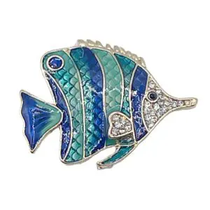 Vintage Blue and Green Fish-1 3/4 " x 1 3/8"