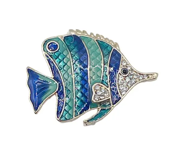Vintage Blue and Green Fish-1 3/4 " x 1 3/8"