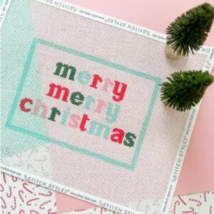 Merry Merry Christmas - 6 7/8" x 4 7/8-13 Mesh