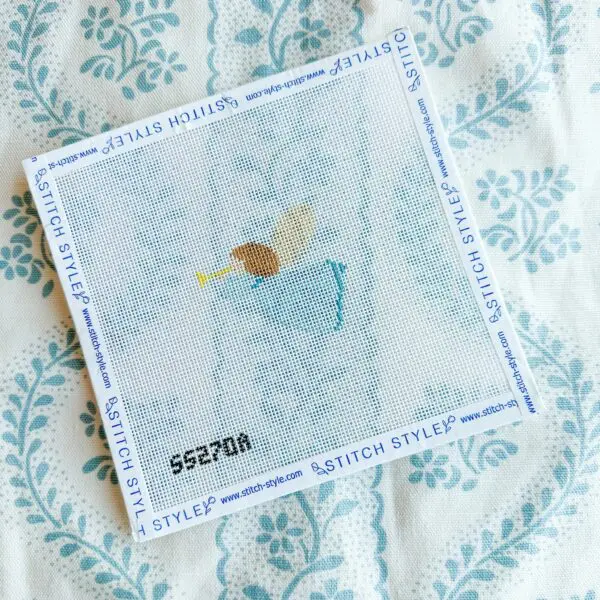 Angel-Blue with Trumpet- 2 1/4" x 2 1/4"-18 Mesh
