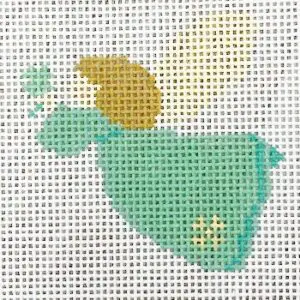 Angel-Blue Green with Shamrock- 2 1/4" x 2 1/4"-18 Mesh