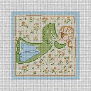 Blue Singing Angel-6" x 6"- 18 mesh
