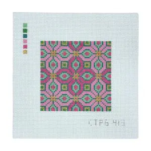 Classic Tile 4" 13 Pink Green