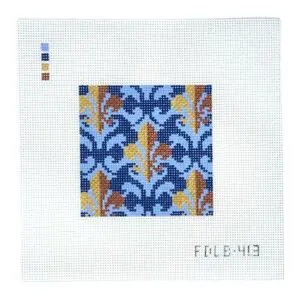 FDLB413 Fleur De Lis Blue 4" Square 13