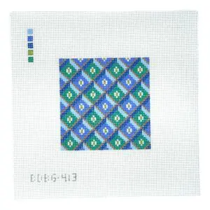 BDBG413 Bargello Diamond Blue Green 4" Square- 13 Mesh