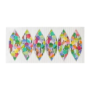 Pumpkin-Lulu Beads-Black Stripe Background-19 1/2" x 8 1/2" -13 mesh