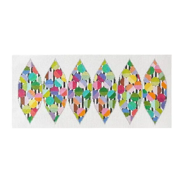 Pumpkin-Lulu Beads-Black Stripe Background-19 1/2" x 8 1/2" -13 mesh