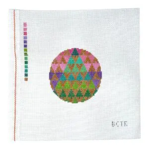 BCTR Bargello Christmas Tree Round- 2 3/4" Round-18 Mesh