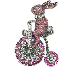 Vintage Rabbit on Bike- 1 3/4 " x 2 1/2"