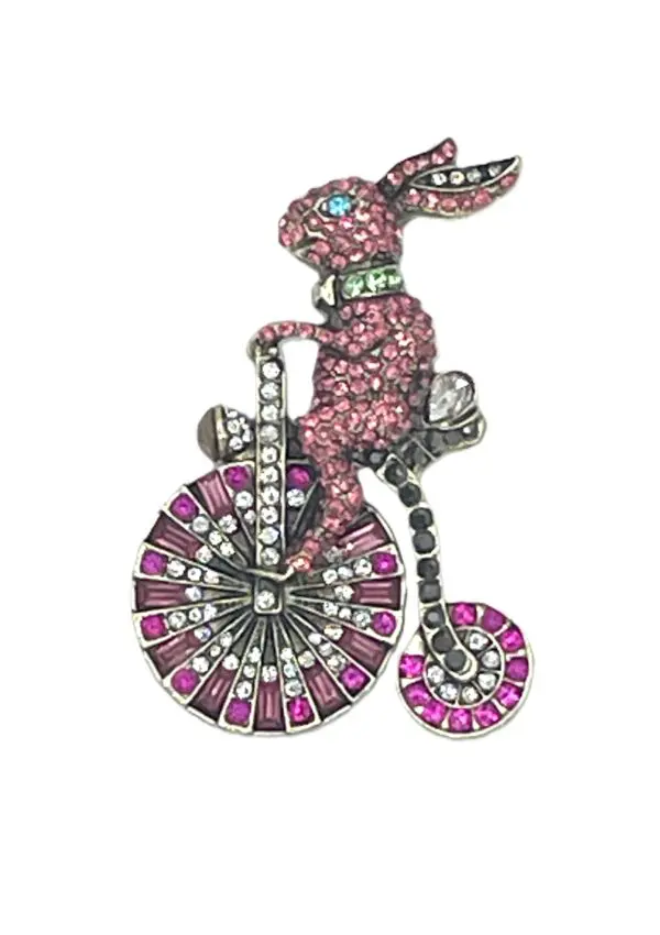 Vintage Rabbit on Bike- 1 3/4 " x 2 1/2"