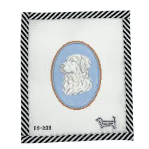 Golden Retriever Cameo - 3 7/8" x 5" oval -18 Mesh
