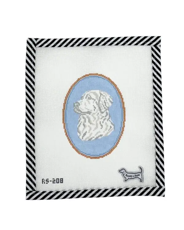 Golden Retriever Cameo - 3 7/8" x 5" oval -18 Mesh