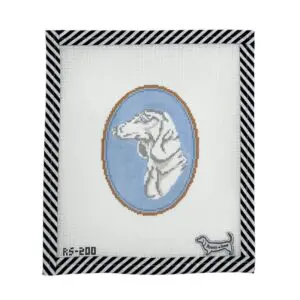 Dachshund Cameo - 4.5" oval -18 Mesh (1)