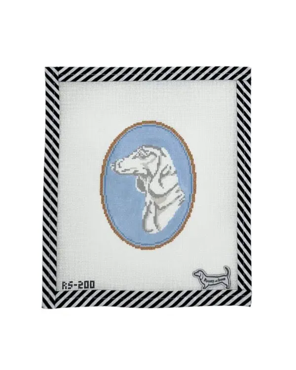 Dachshund Cameo - 4.5" oval -18 Mesh (1)