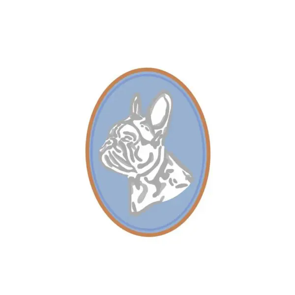 French Bulldog Cameo Sticker-2" x 3"