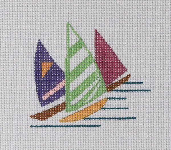 Three Sailboats Mini-3 1/2" Square-13 Mesh