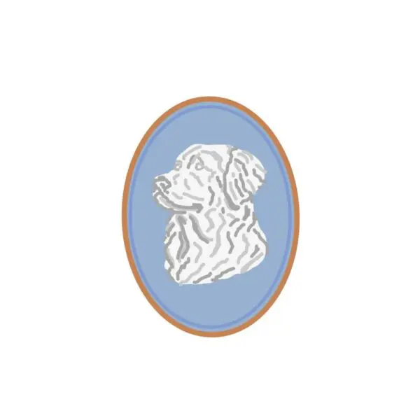 Golden Retriever Cameo Sticker- 2" x 3"
