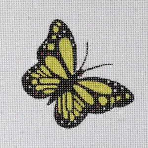 Yellow Butterfly Mini-3 3/4" Sqaure-13 Mesh